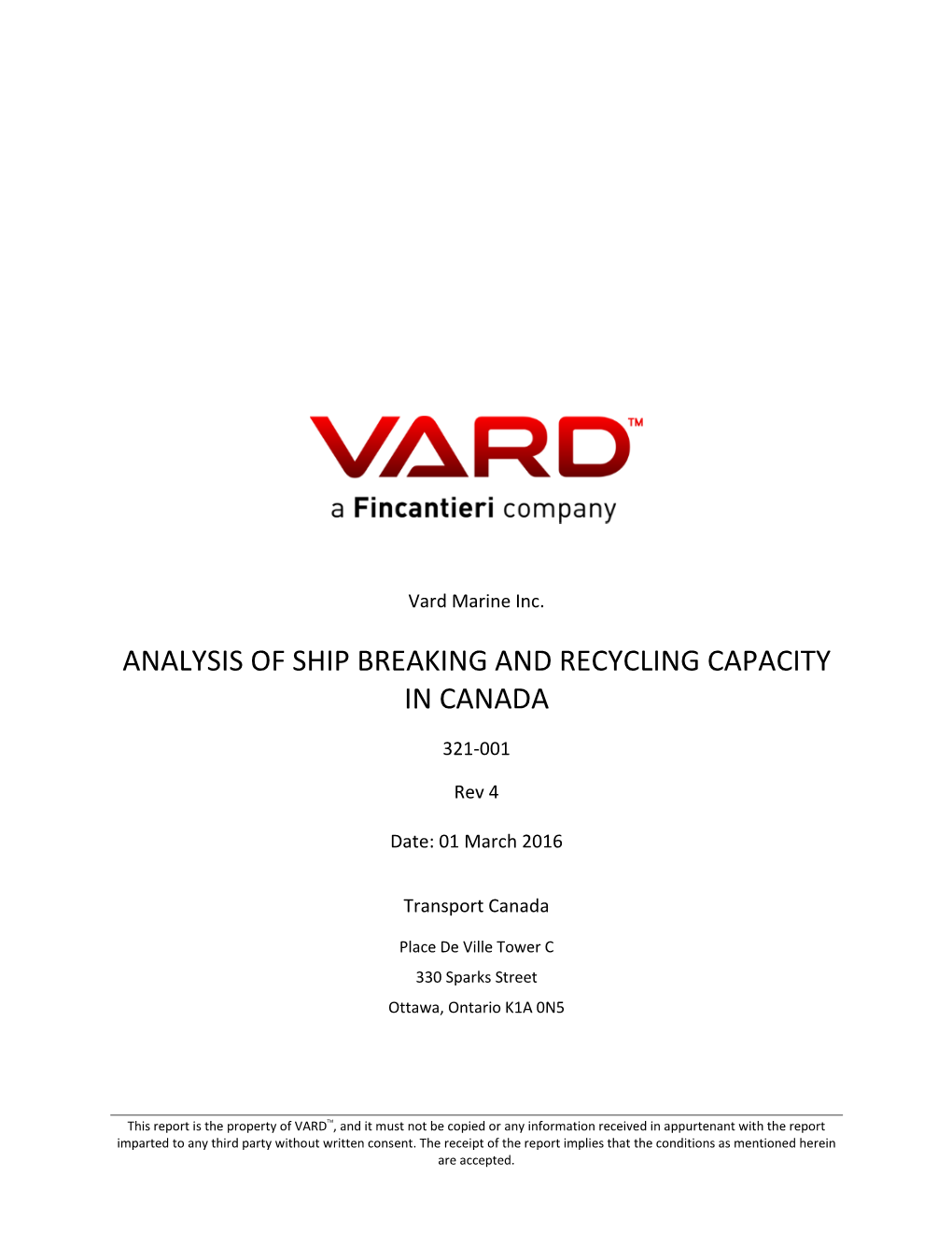 Analysis of Ship Breaking and Recycling Capacity in Canada