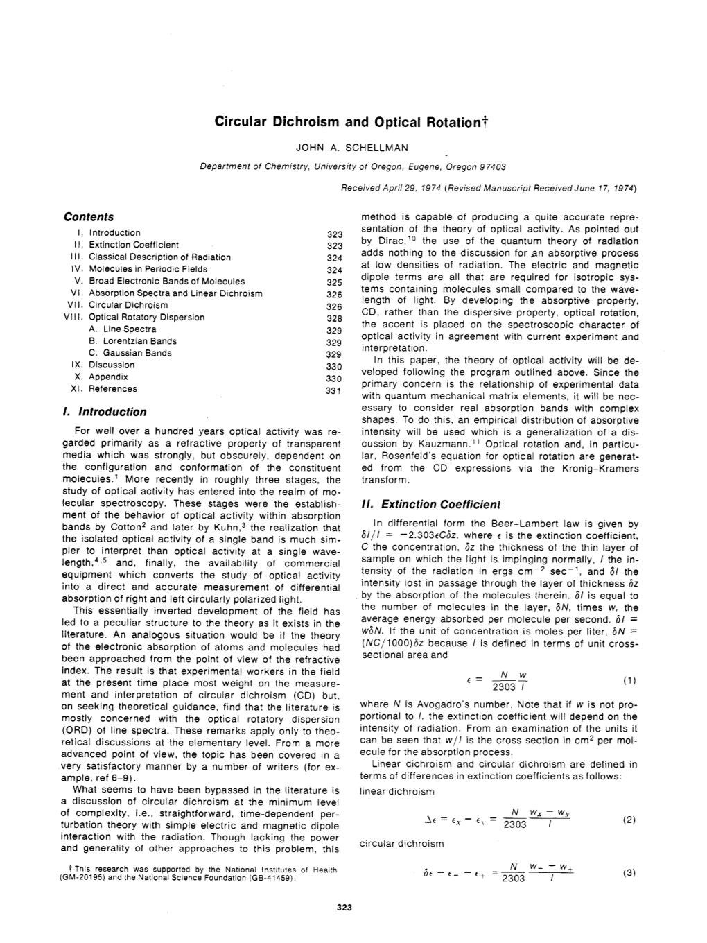 Document on Circular Dichroism and Optical Rotation