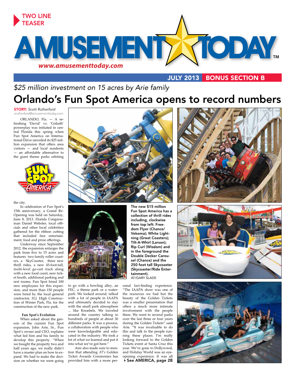 Orlando's Fun Spot America Opens to Record Numbers