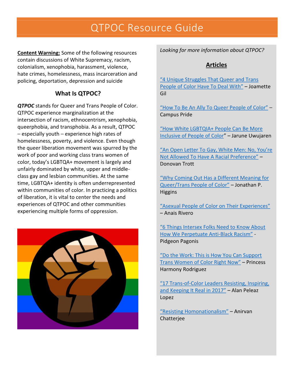 QTPOC Resource Guide