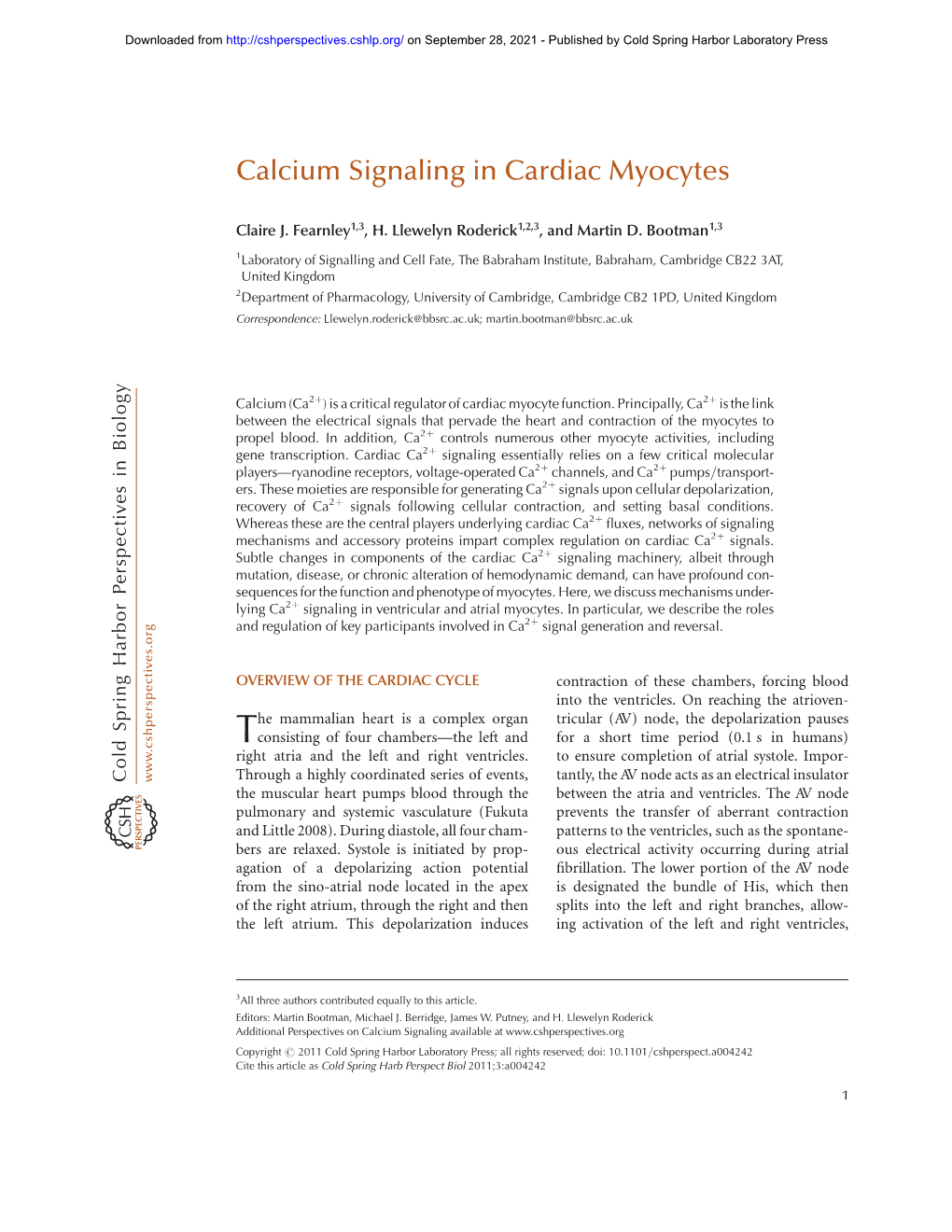 Calcium Signaling in Cardiac Myocytes