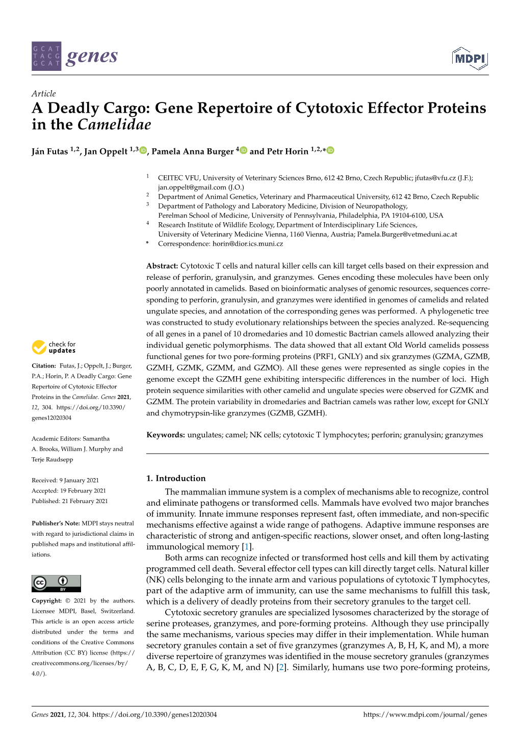 Gene Repertoire of Cytotoxic Effector Proteins in the Camelidae