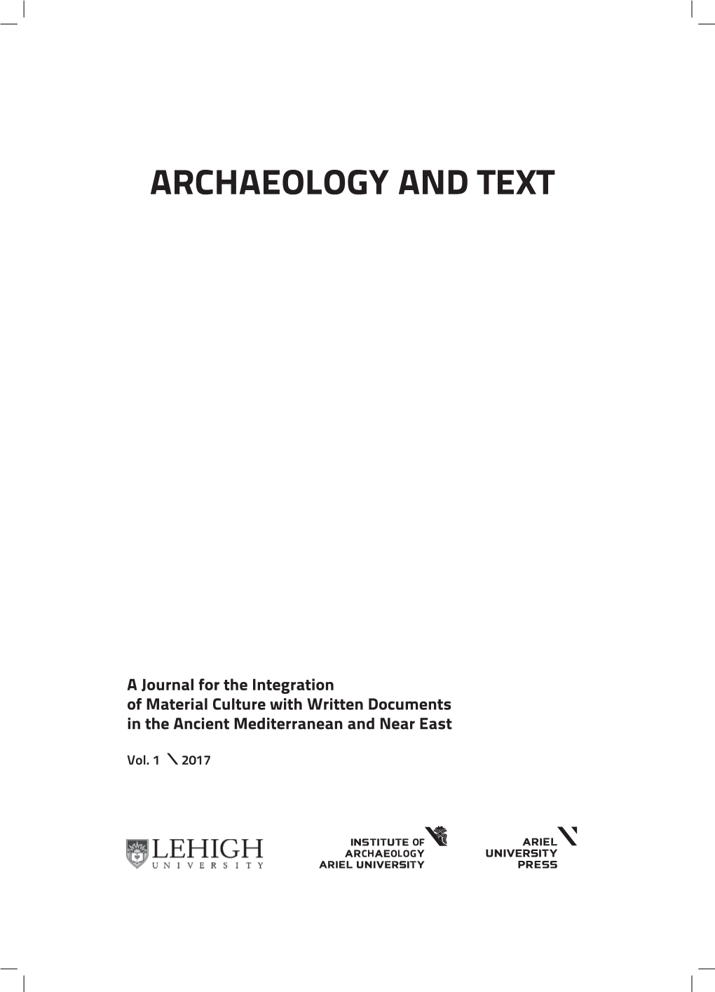 Archaeology and Text