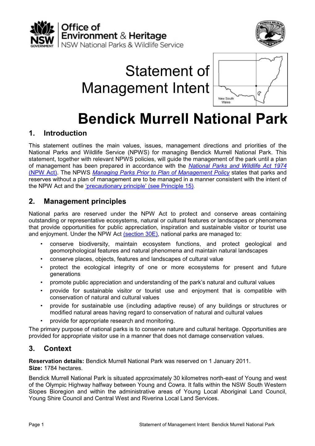 Bendick Murrell National Park 1