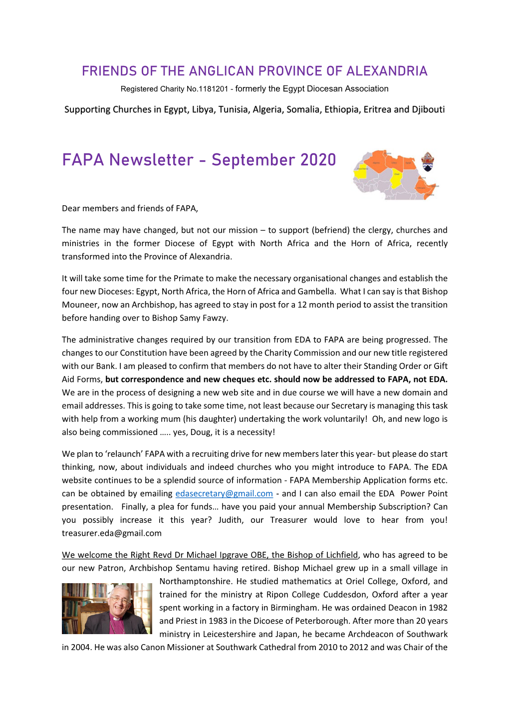 FAPA Newsletter - September 2020