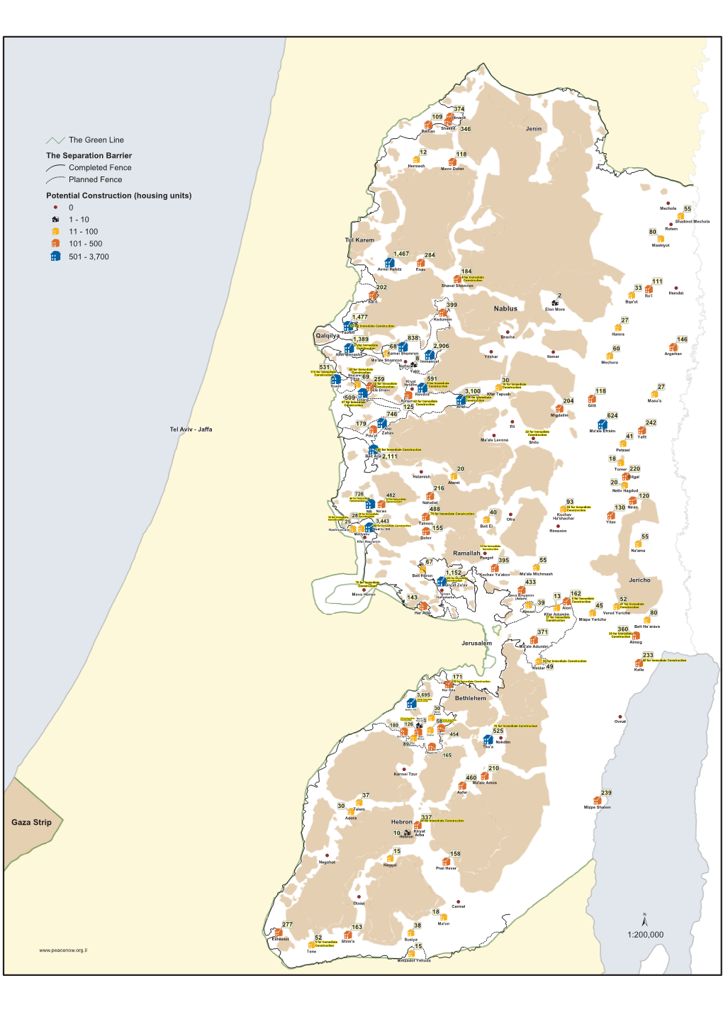 Map of the Construction Potential in the Settlements