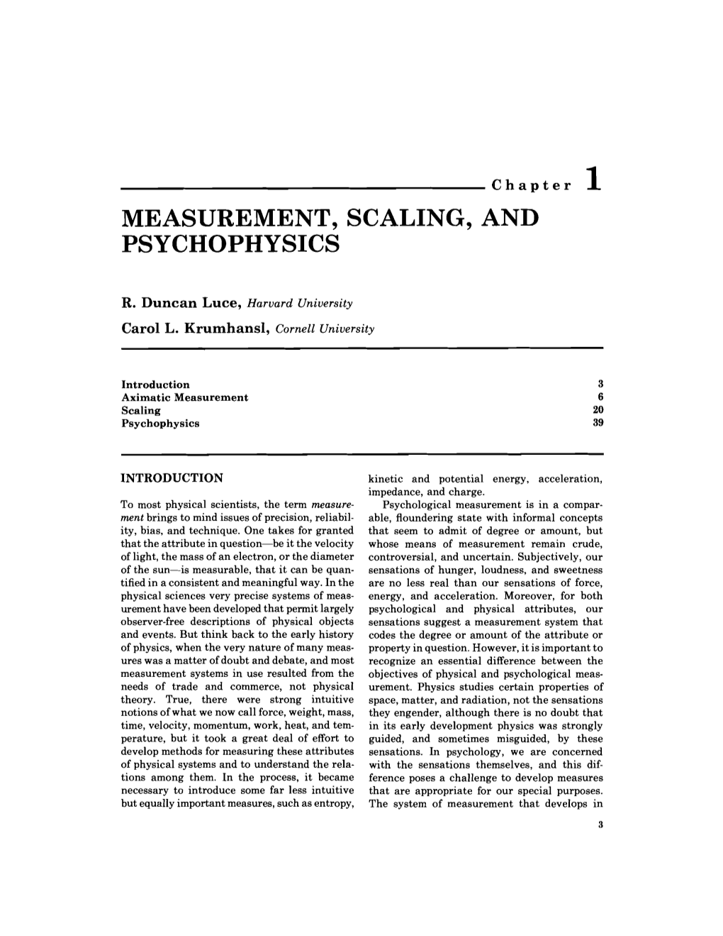 Measurement, Scaling, and Psychophysics