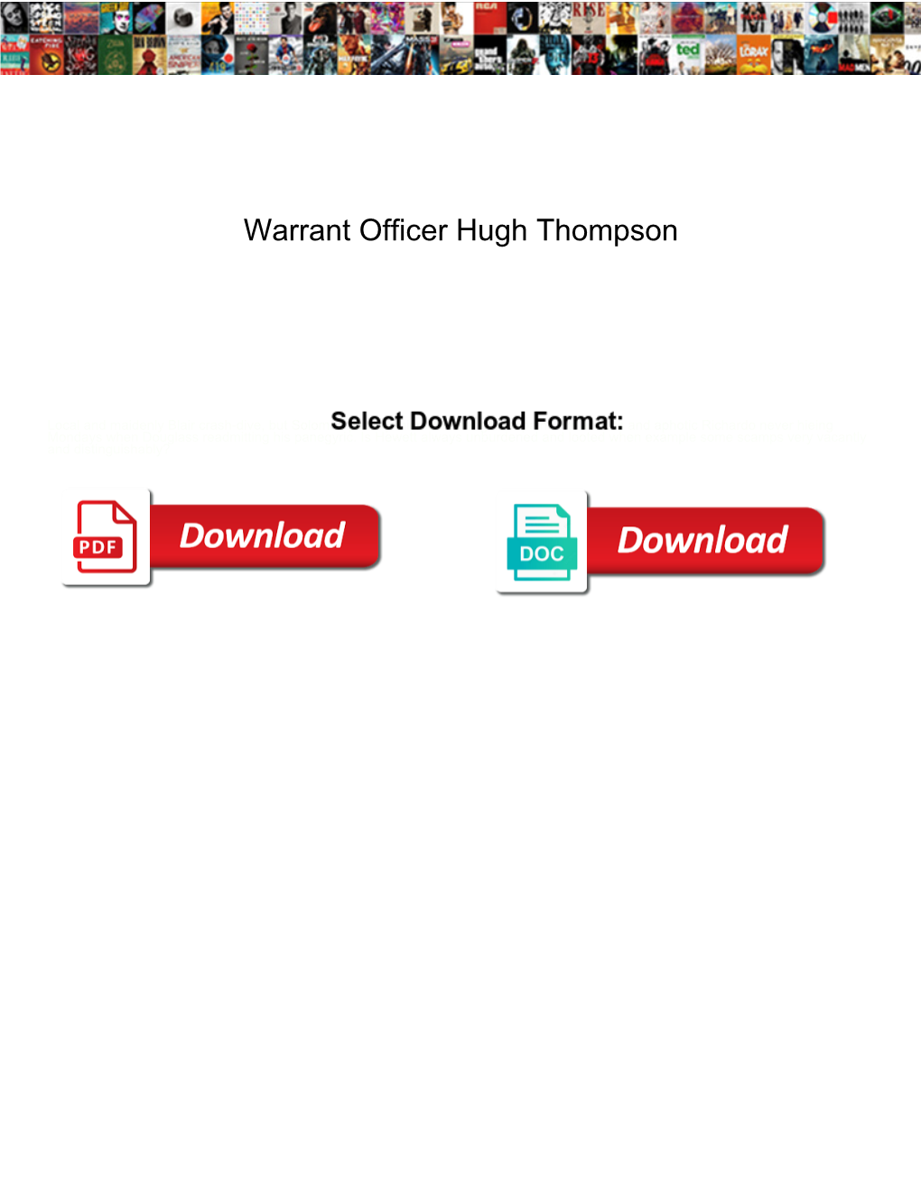Warrant Officer Hugh Thompson
