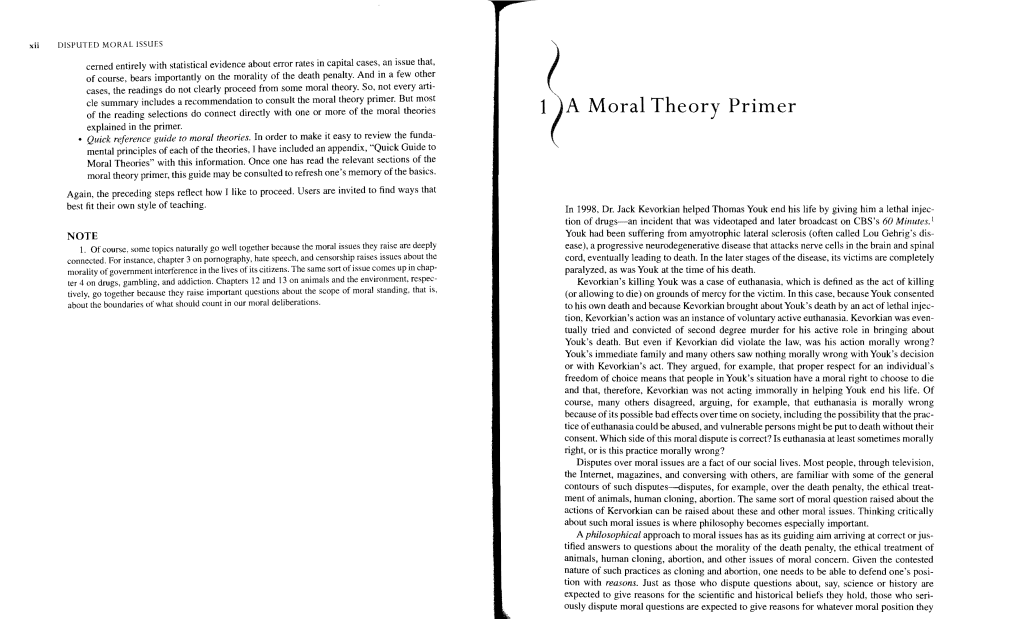 1 a Moral Theory Primer Explained in the Primer