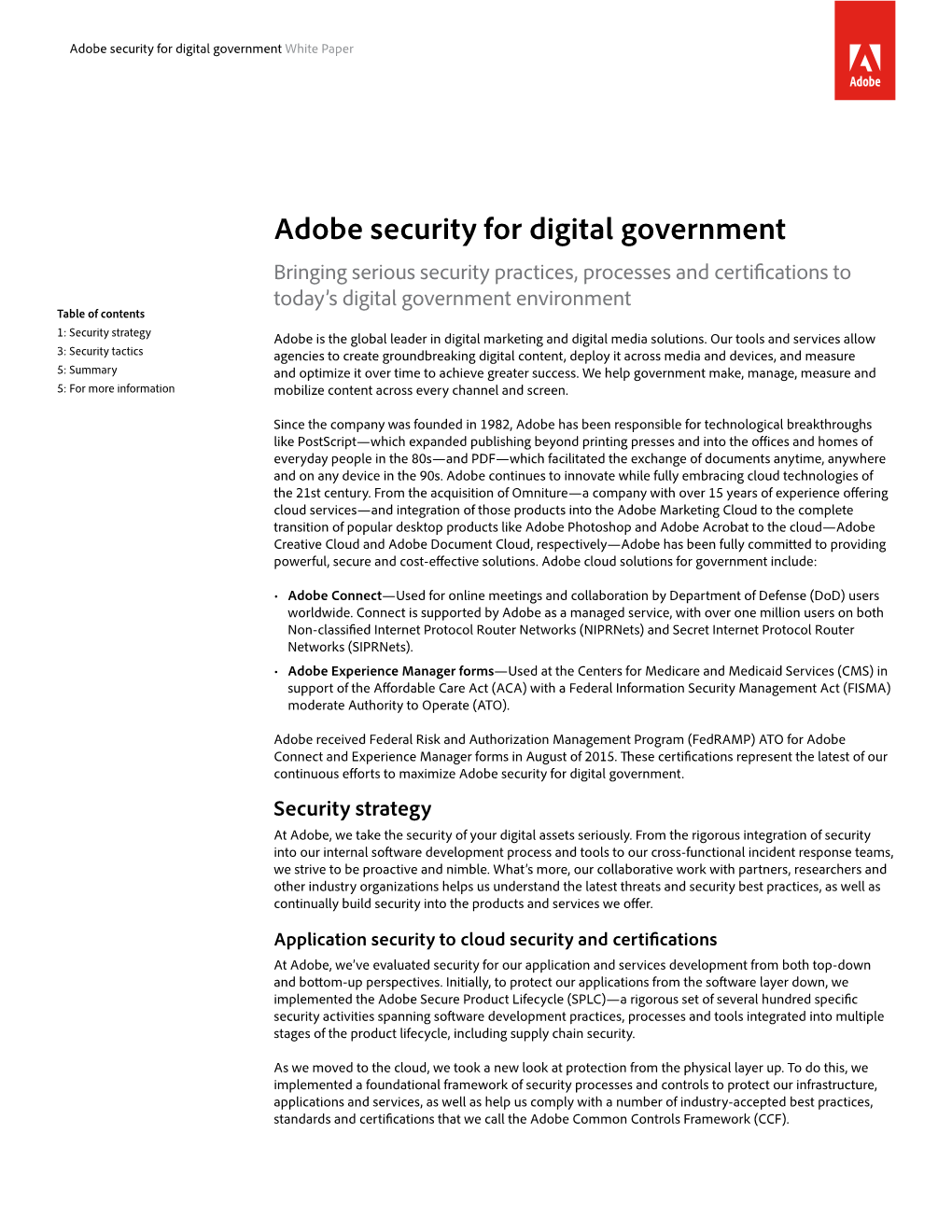 Adobe Security for Digital Government White Paper