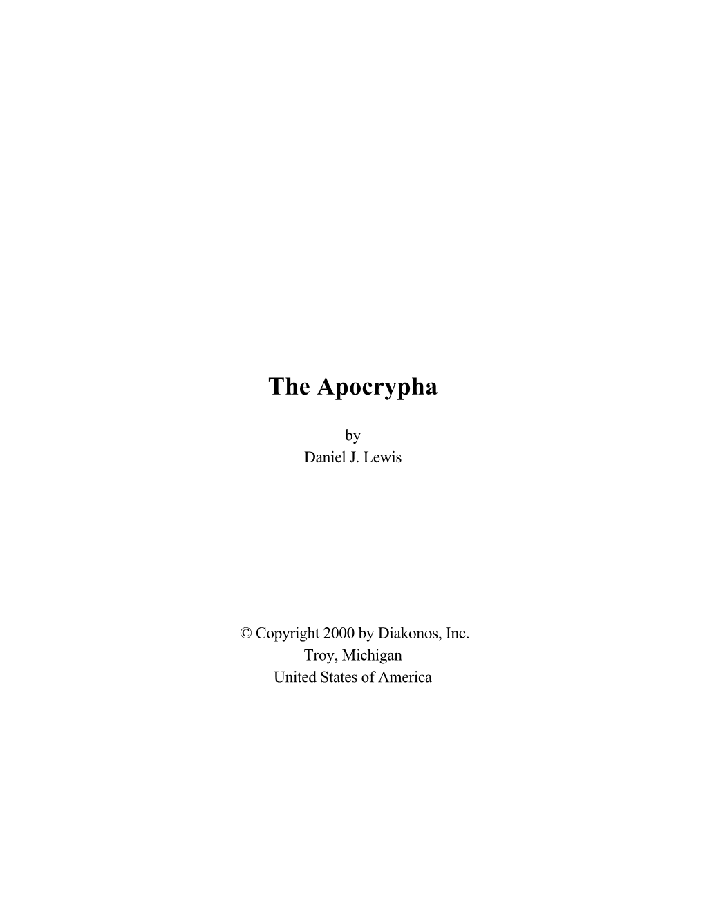 The Apocrypha