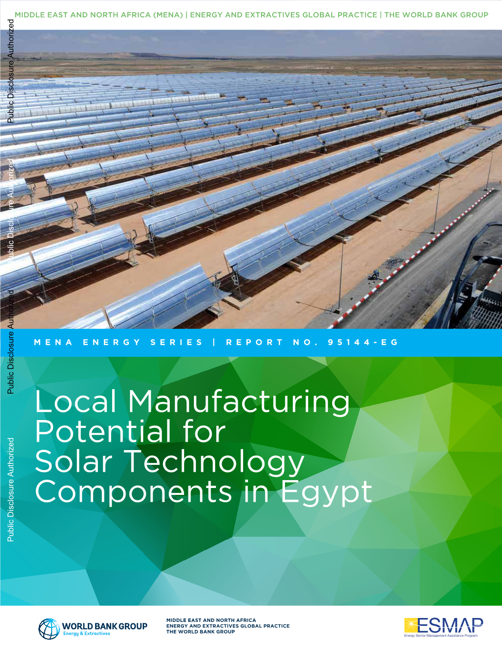 Local Manufacturing Potential for Solar Technology Components in Egypt Public Disclosure Authorized