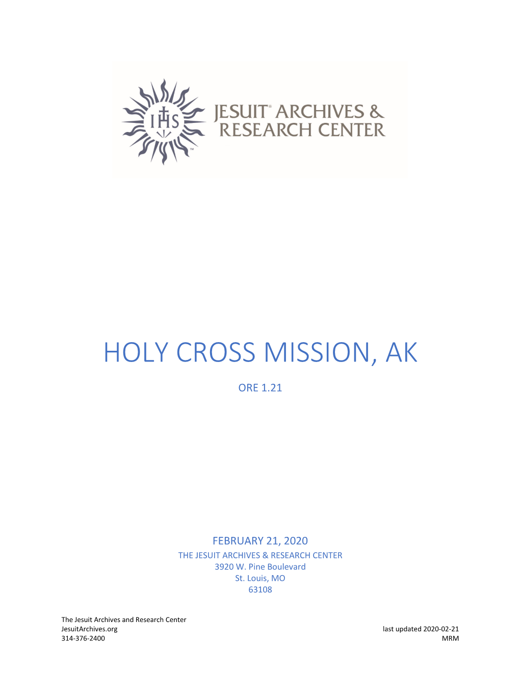 Holy Cross Mission, Ak