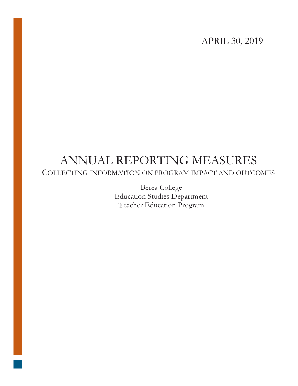 Annual Reporting Measures