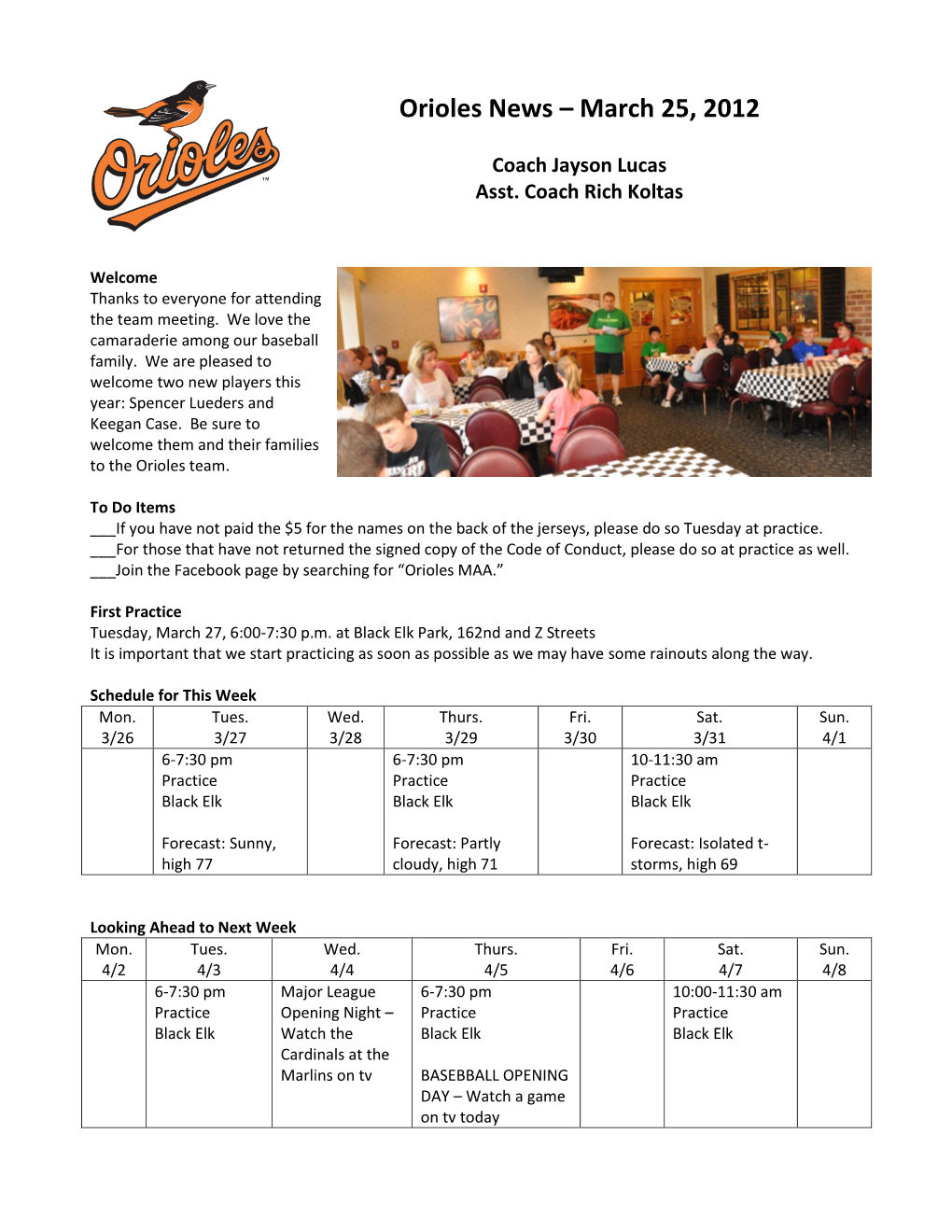 Orioles News – March 25, 2012