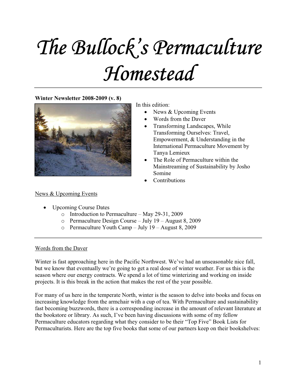 The Bullock's Permaculture Homestead