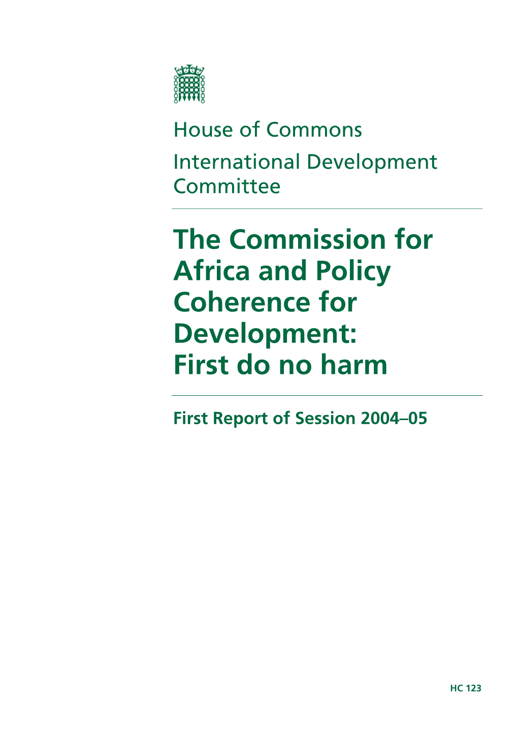 The Commission for Africa and Policy Coherence for Development: First Do No Harm