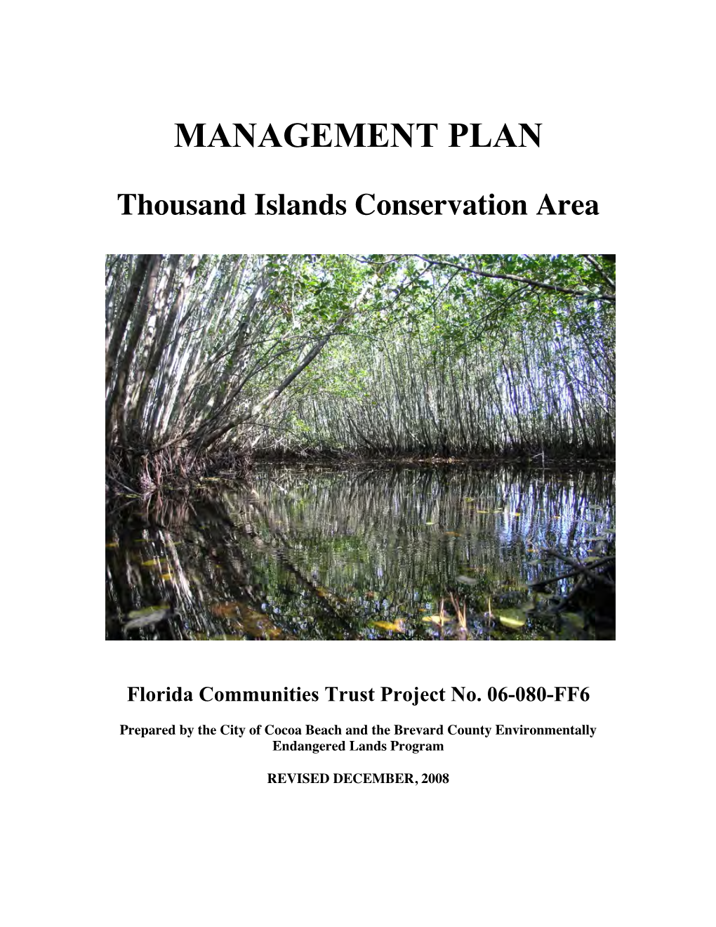 Thousand Island Conservation Area Management Plan