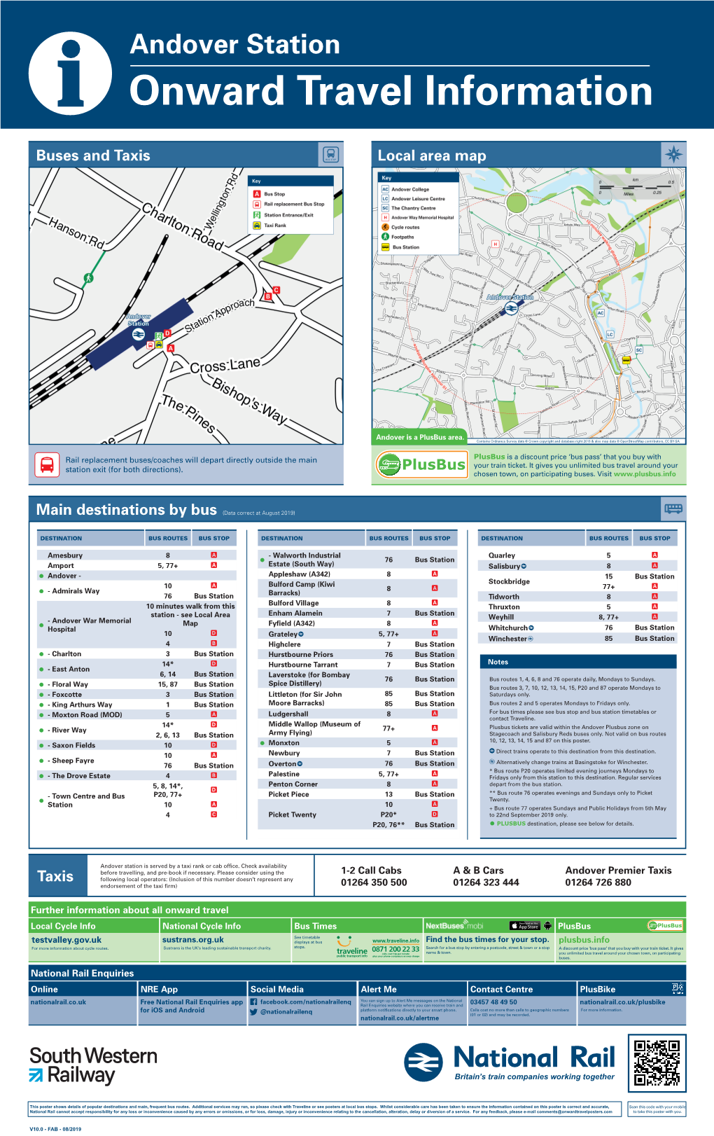 Andover Station I Onward Travel Information Buses and Taxis Local Area Map