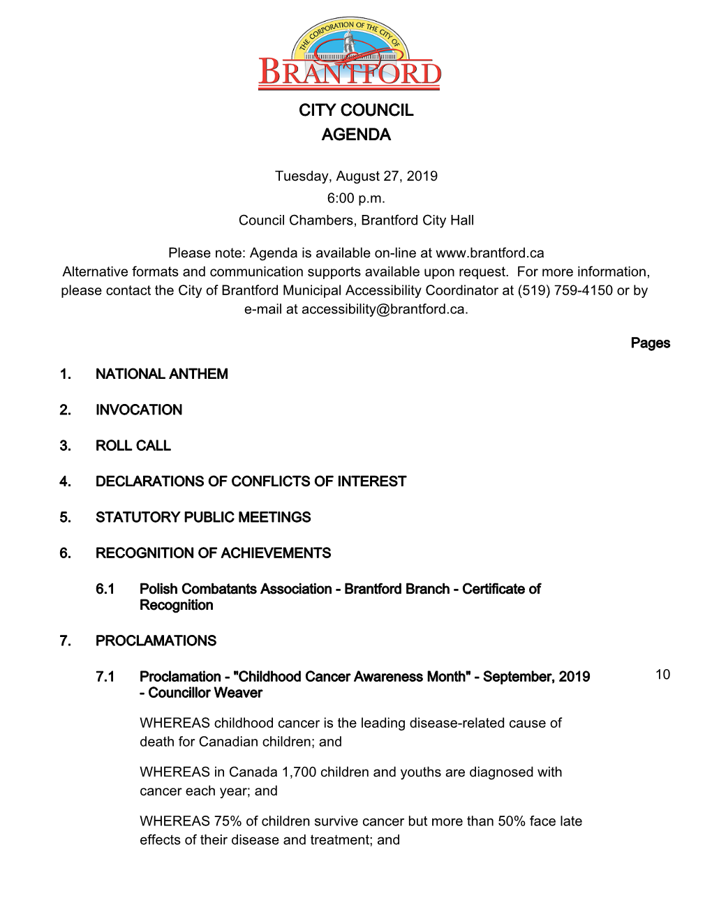 Brantford City Council Agenda Package