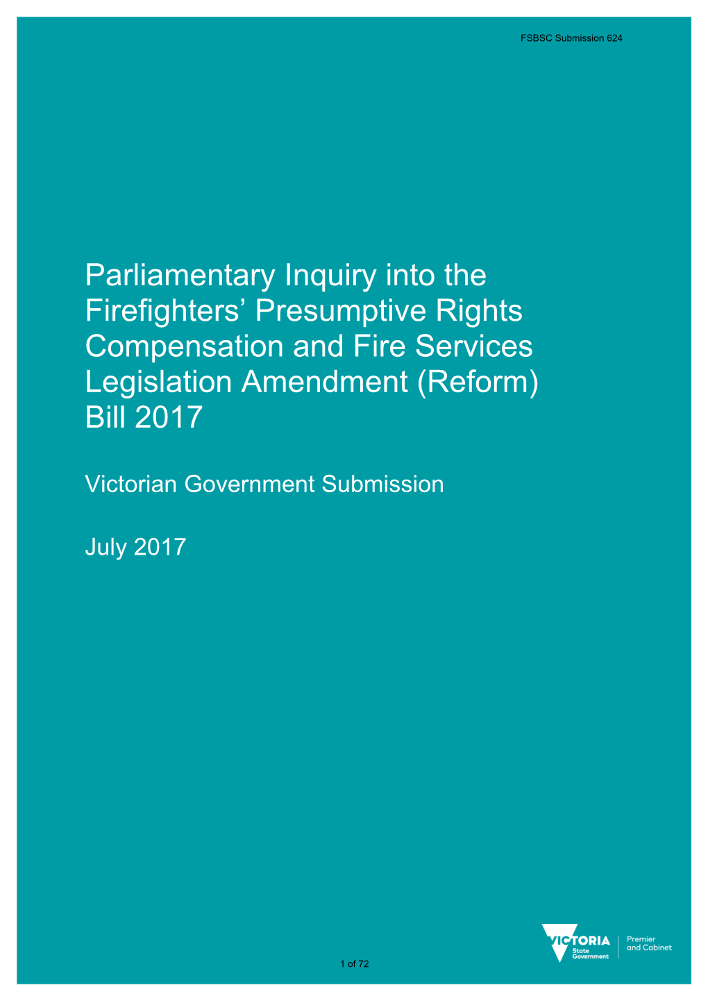 Parliamentary Inquiry Into the Firefighters' Presumptive Rights