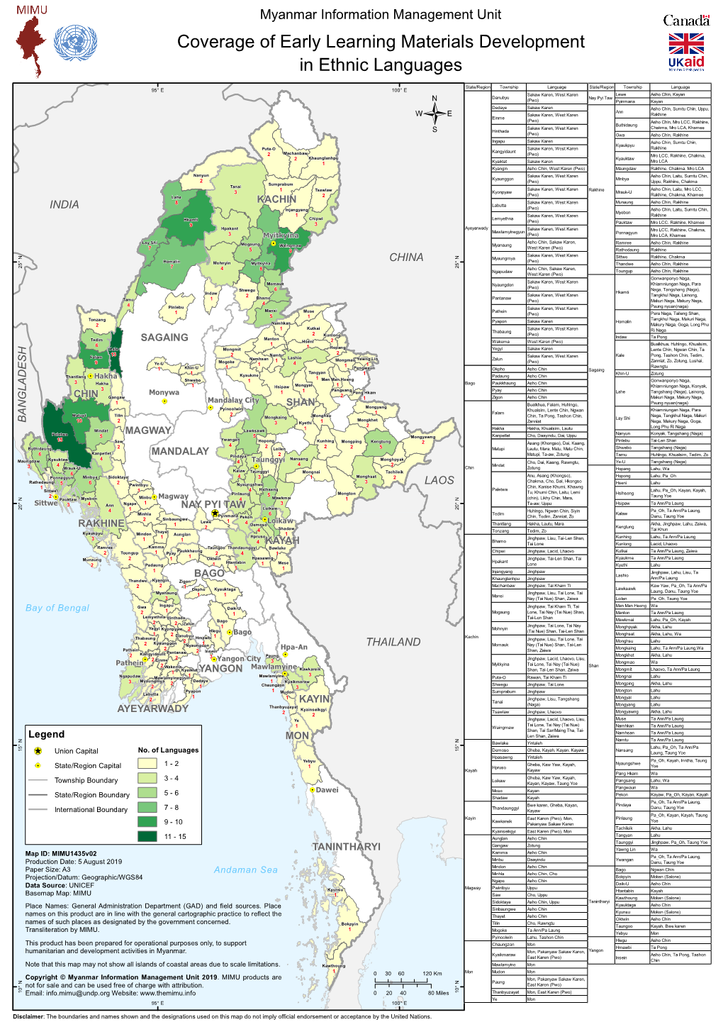 Coverage of Early Learning Materials Development in Ethnic Languages