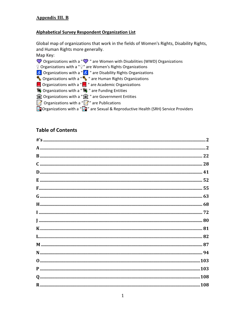 Table of Contents #’S