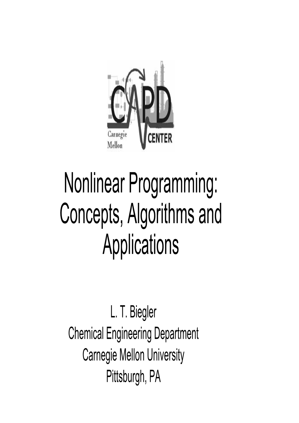 Nonlinear Programming: Concepts, Algorithms and Applications