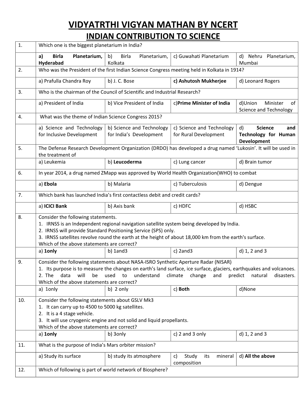 Vidyatrthi Vigyan Mathan by Ncert Indian Contribution to Science 1