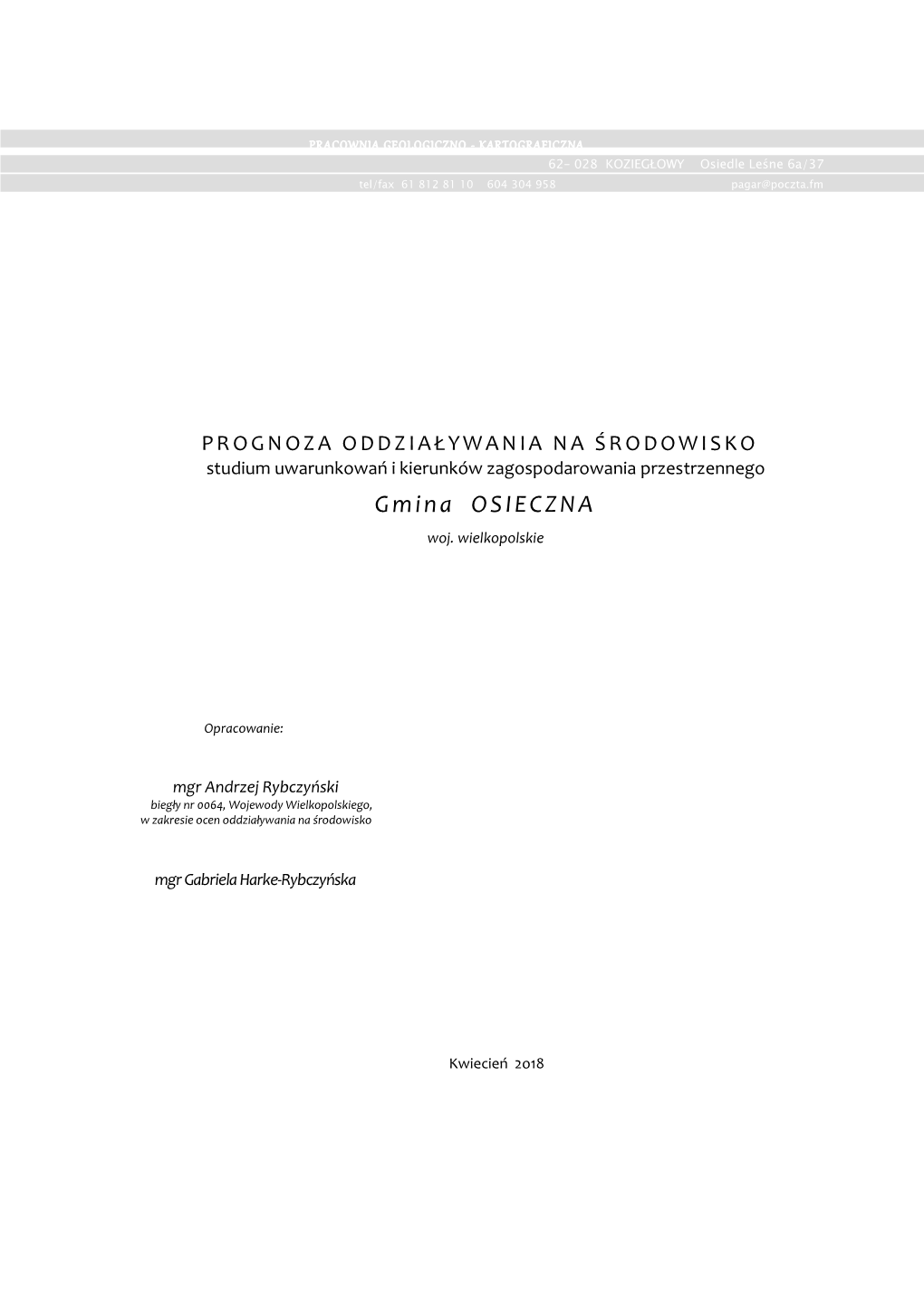 Prognoza Oddziaływania Na Srodowisko