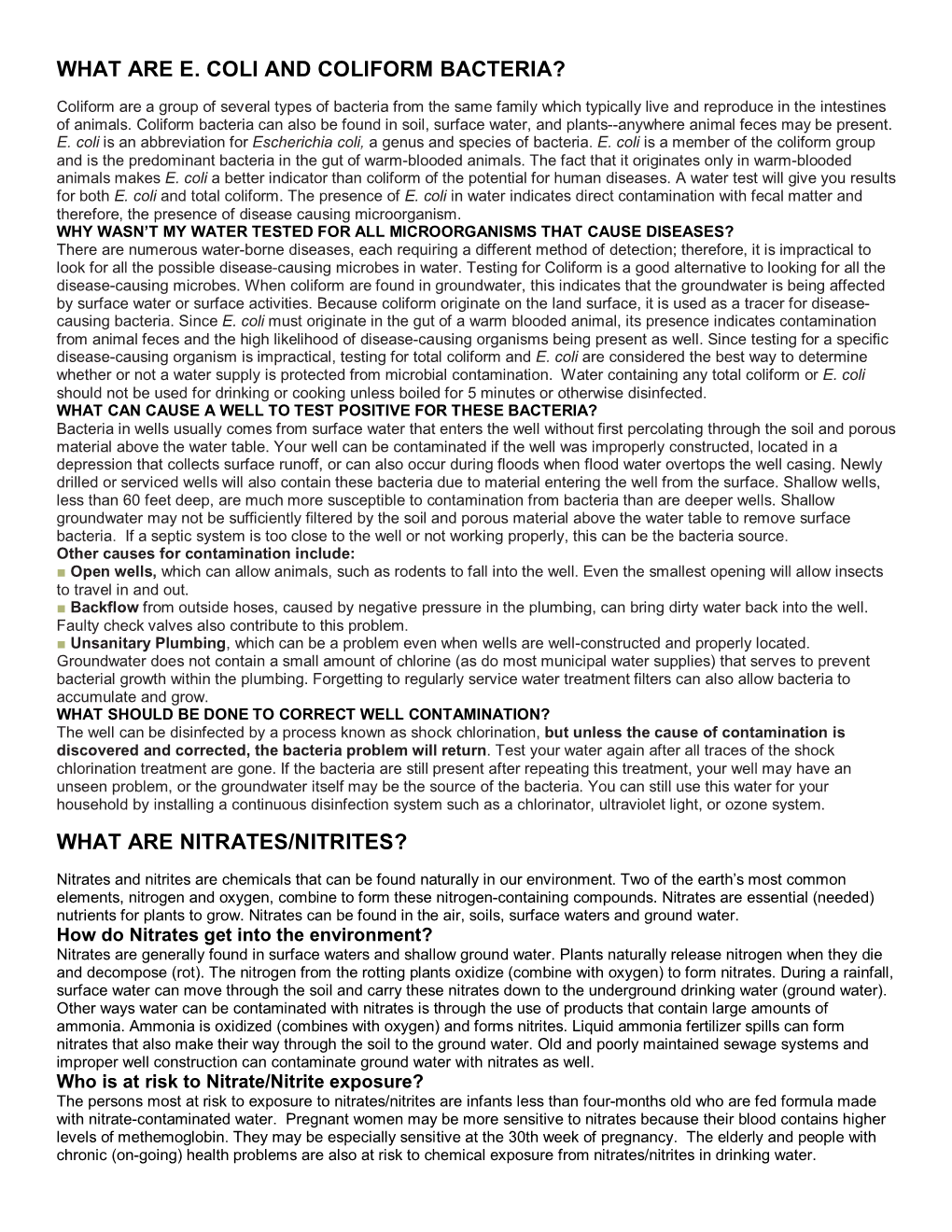 What Are E. Coli and Coliform Bacteria?