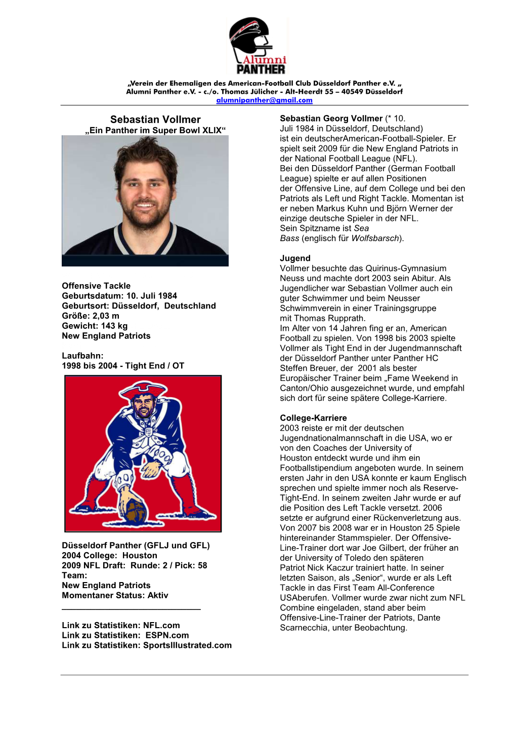 Sebastian Vollmer Info