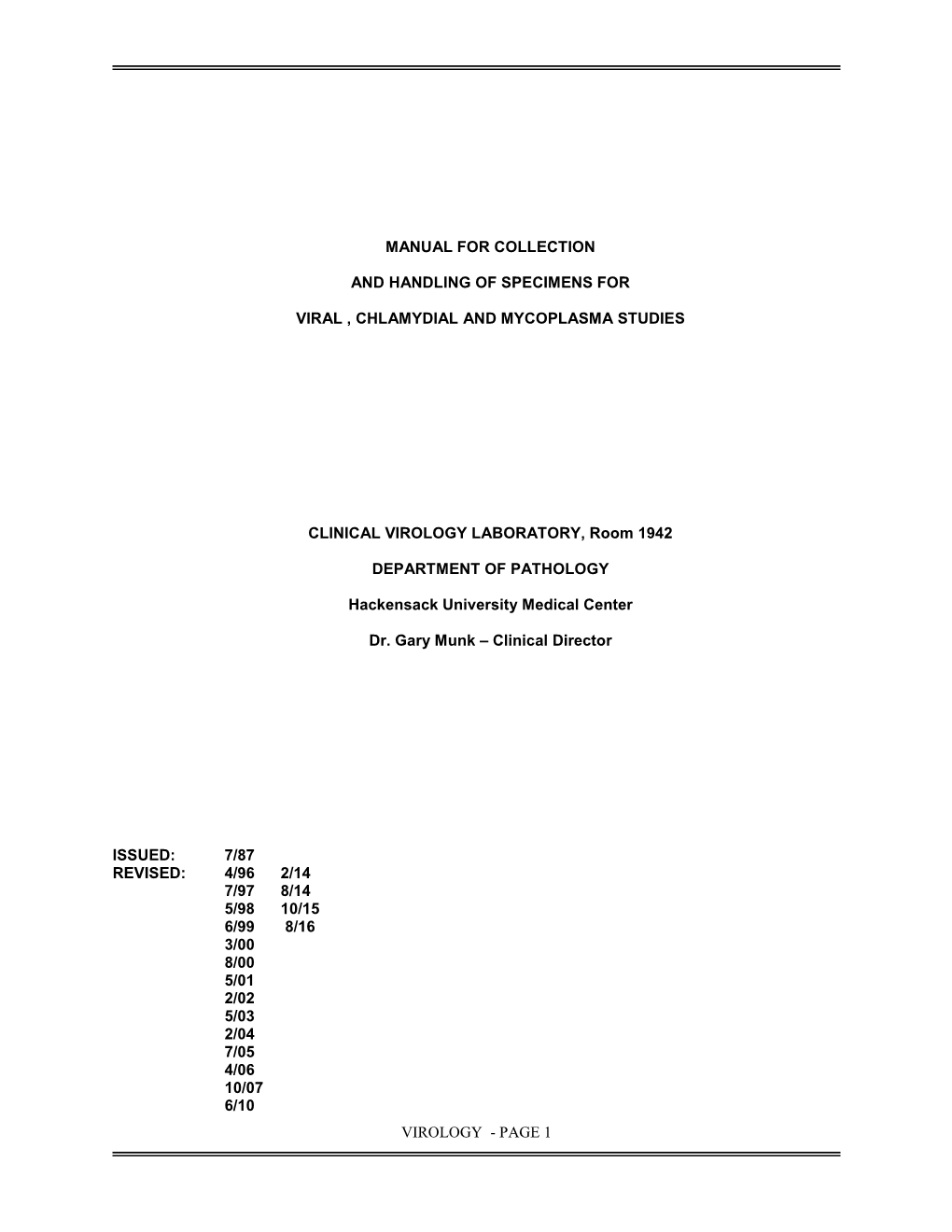 Virology Manual