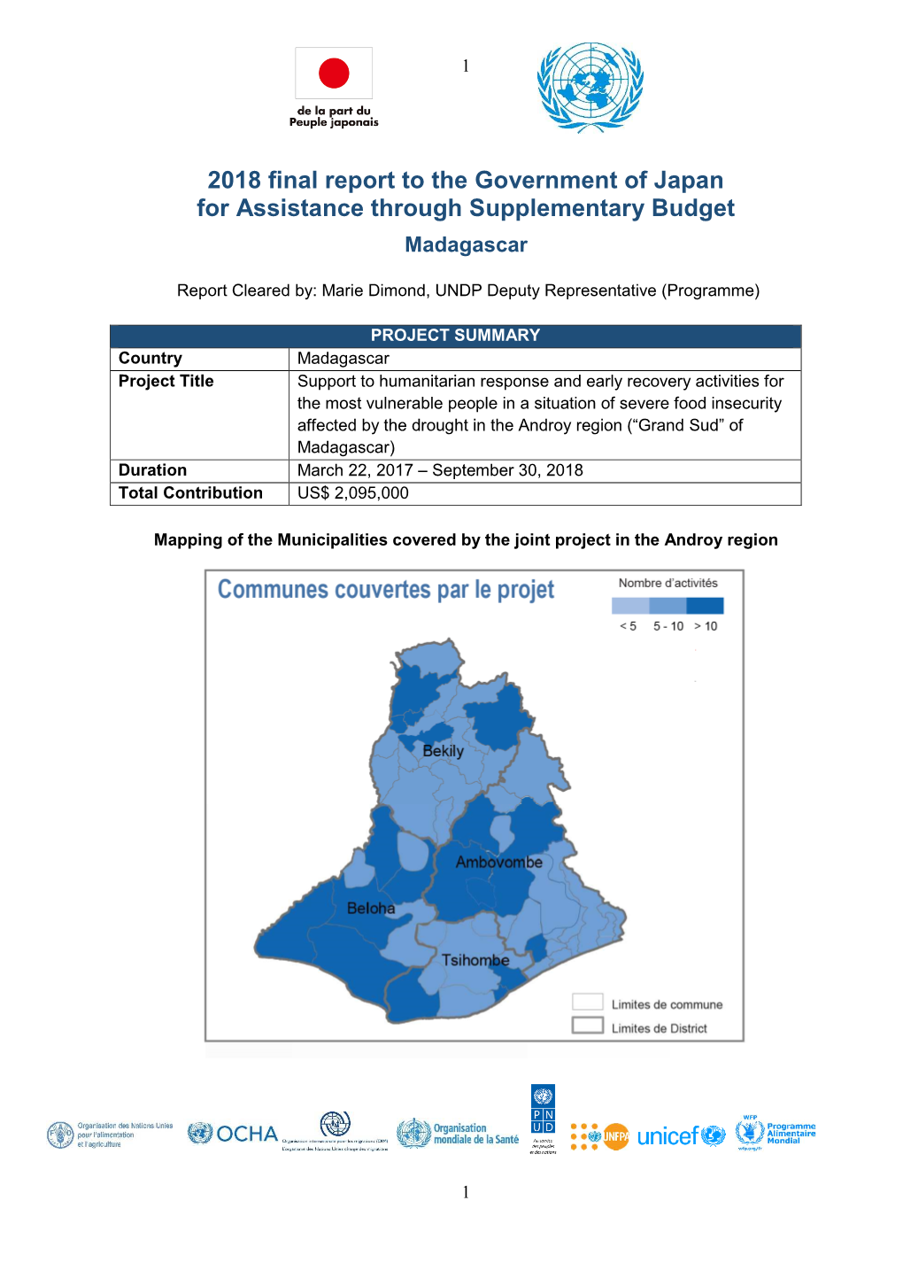 UN Mcar Joint Project. Final Narrative Report 2018 Draft