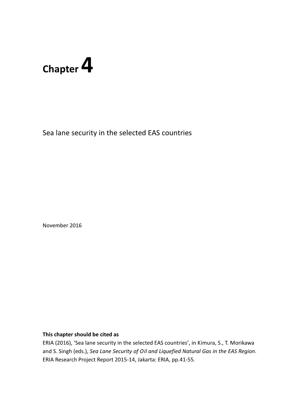 Chapter 4 Sea Lane Security in the Selected EAS Countries