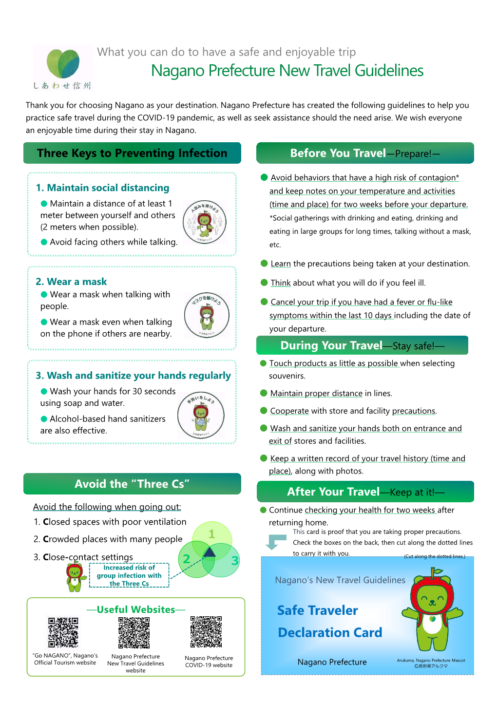 Nagano Prefecture New Travel Guidelines