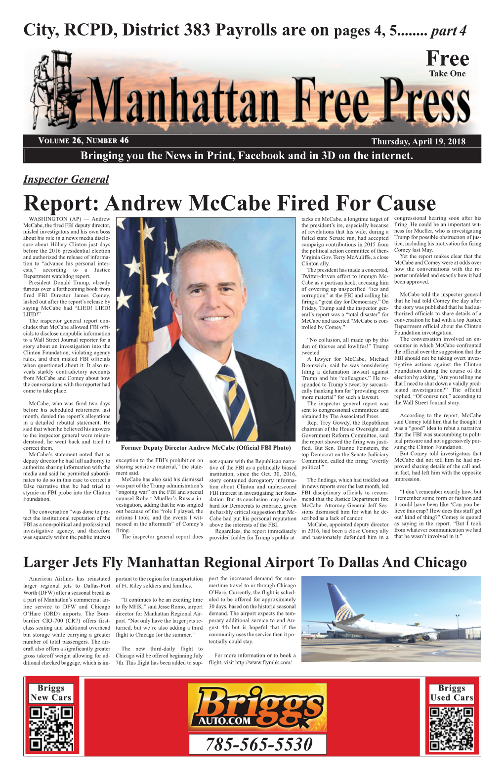 Andrew Mccabe Fired for Cause Free