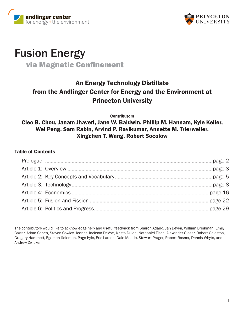 Fusion Energy Via Magnetic Confinement