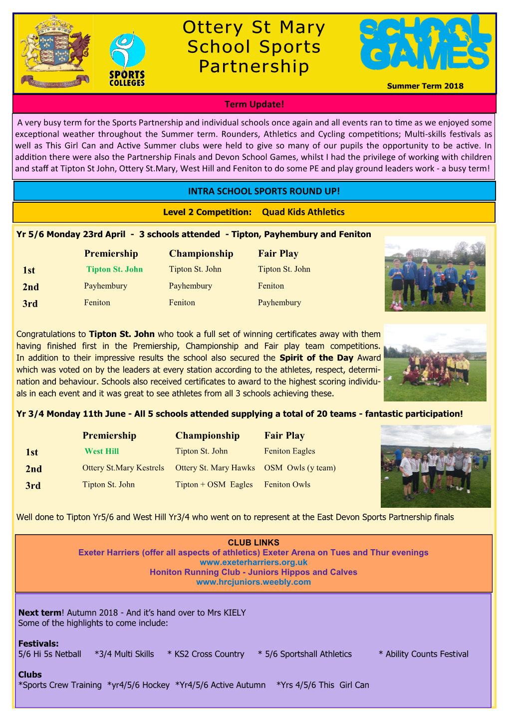 Ottery St Mary School Sports Partnership