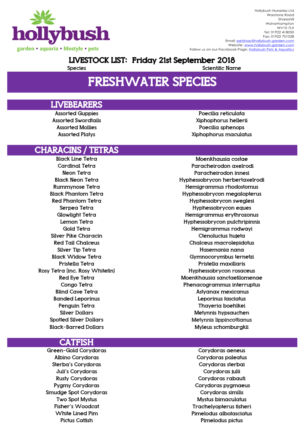 Freshwater Species