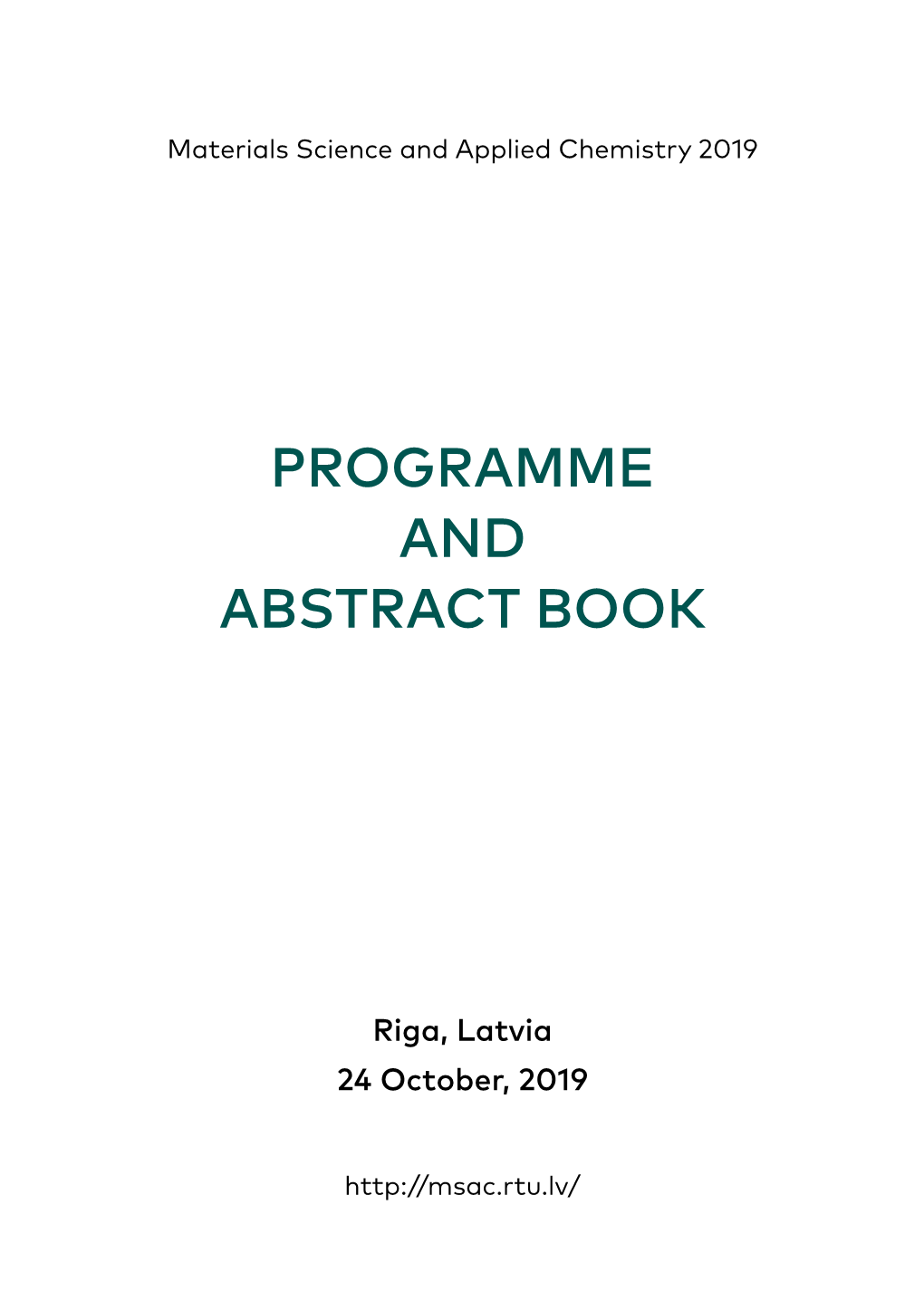 Programme and Abstract Book