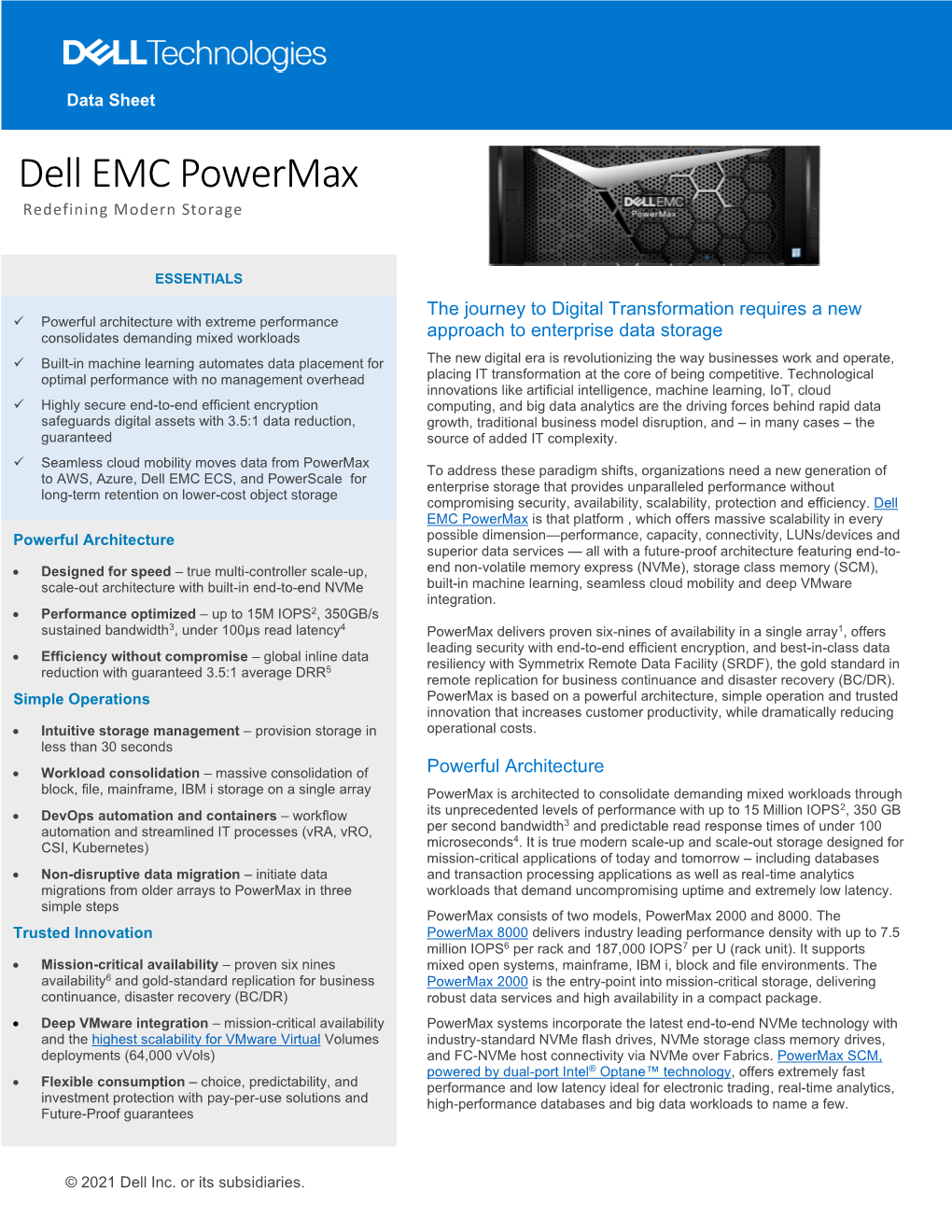 Dell EMC Powermax Data Sheet