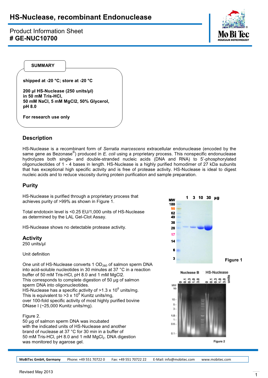 HS-Nuclease, Recombinant Endonuclease