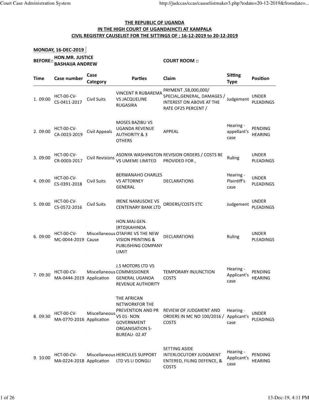 Court Case Administration System