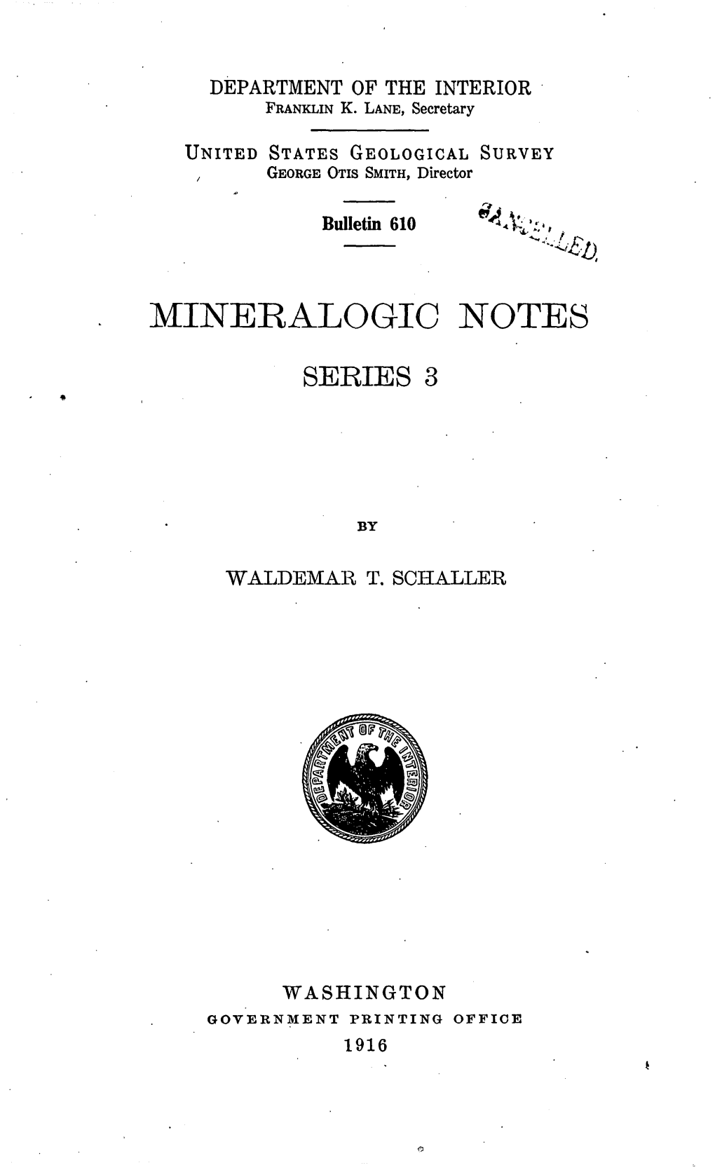 Mineralogic Notes Series 3