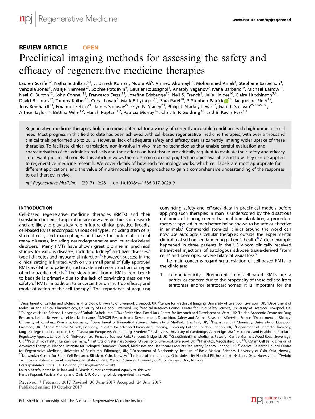 Preclinical Imaging Methods for Assessing the Safety and Efficacy Of