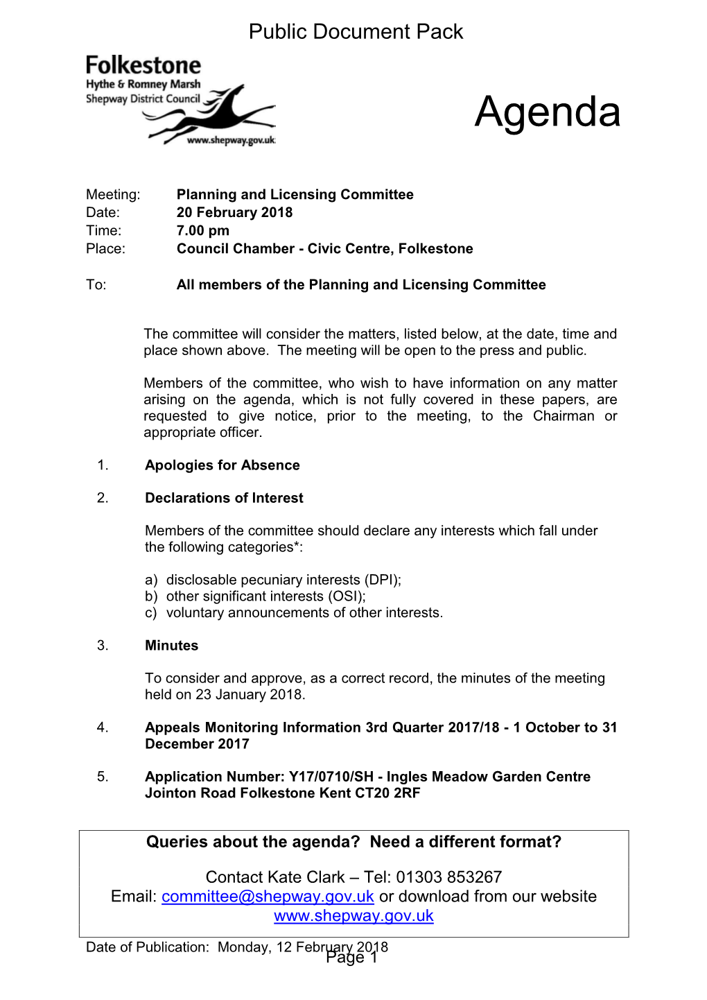 (Public Pack)Agenda Document for Planning and Licensing Committee