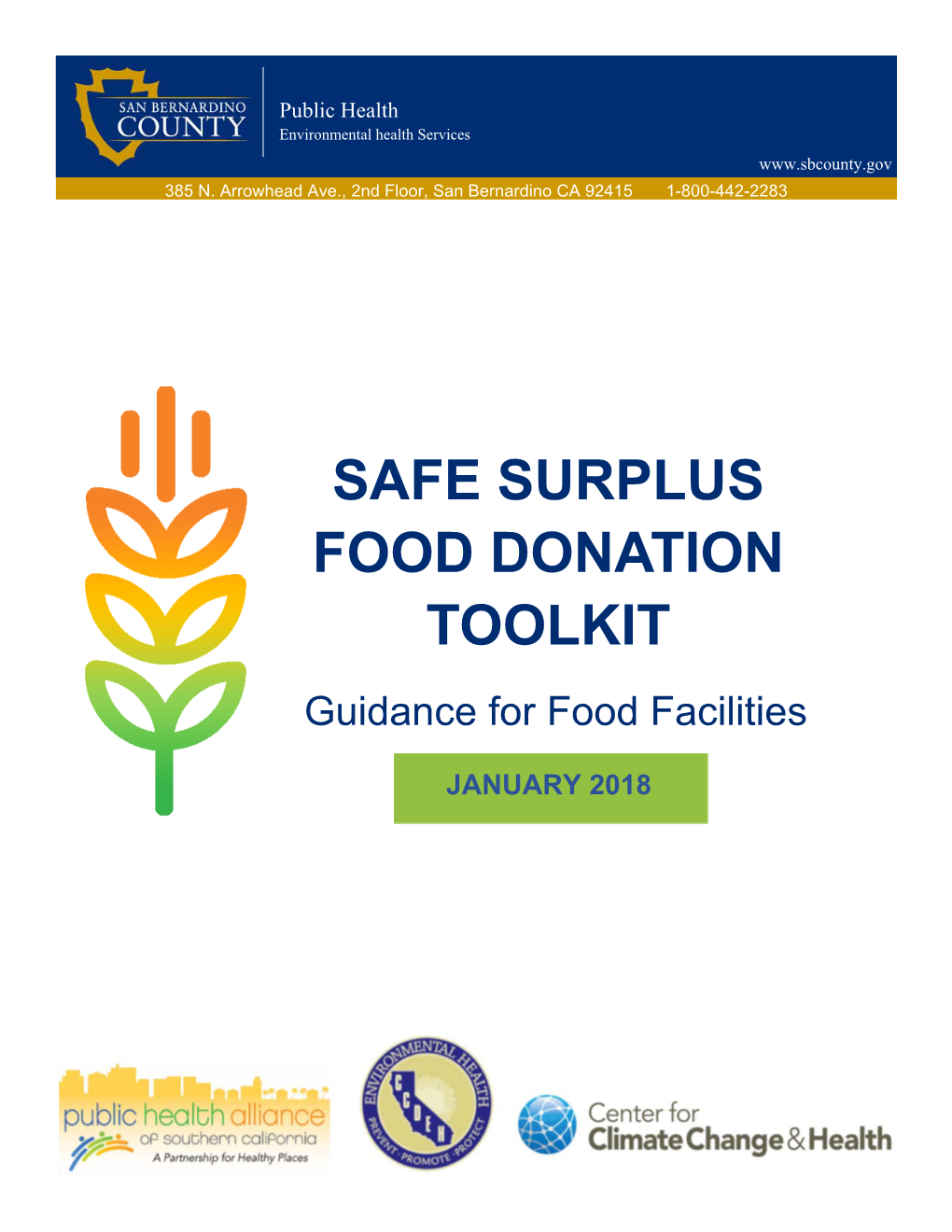 SAFE SURPLUS FOOD DONATION TOOLKIT Guidance for Food Facilities