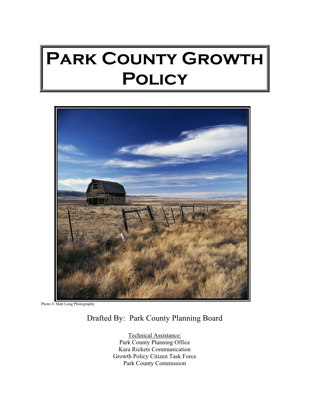 Park County Growth Policy