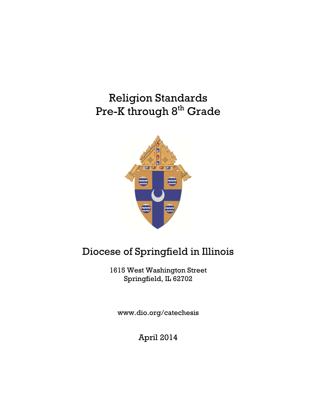 Religion Standards Pre-K Through 8 Grade